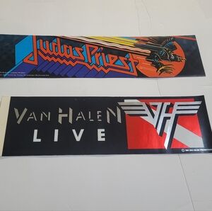 NOS Vintage 80's Metal Bumper Stickers Van Halen Judas Priest NOS